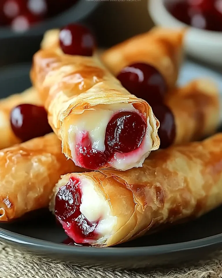 Cherry Cheesecake Egg Rolls