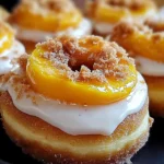 Classic Peach Cobbler Cheesecake Donuts