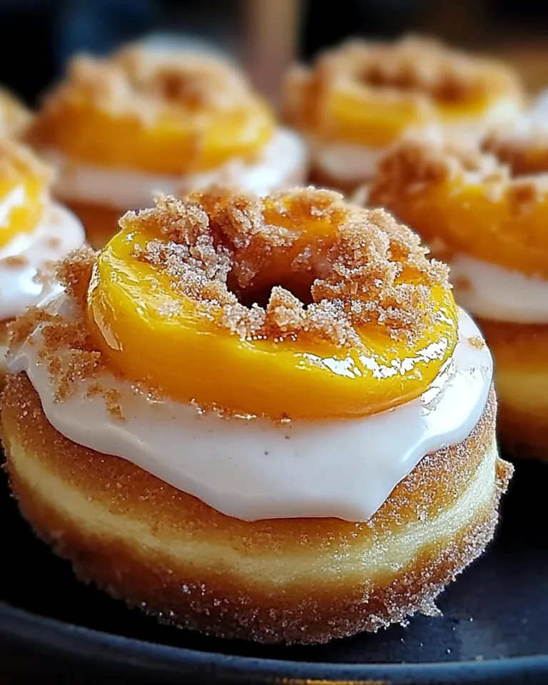 Classic Peach Cobbler Cheesecake Donuts