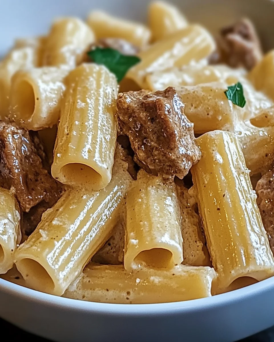 Creamy Parmesan Beef Rigatoni