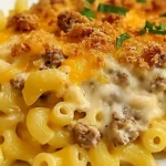Macaroni chicken hamburger Casserole