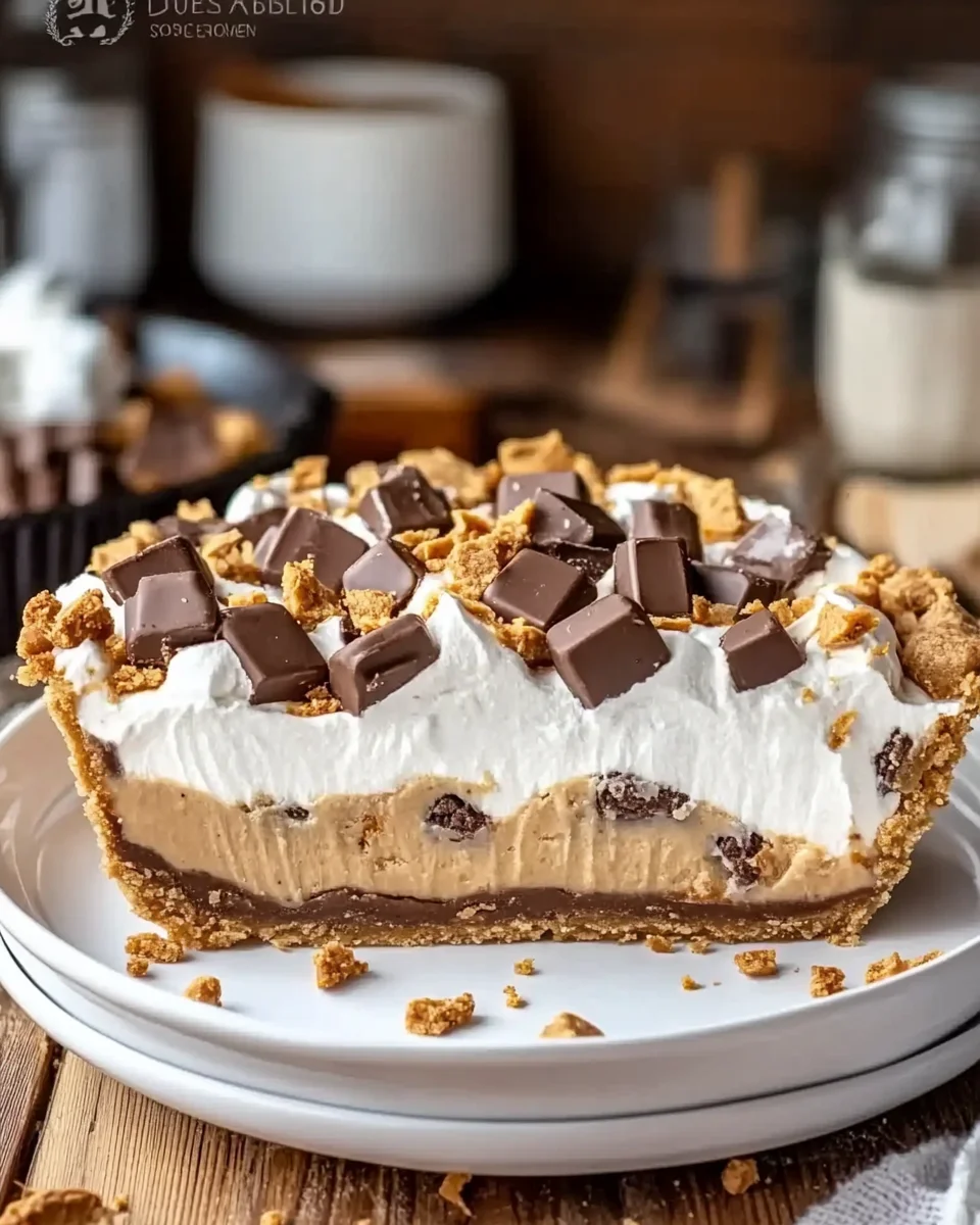 No Bake Snickers Pie