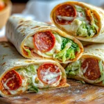 Pepperoni Pizza Caesar Wraps