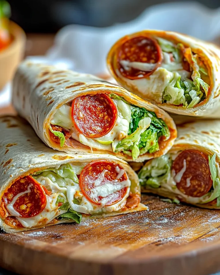 Pepperoni Pizza Caesar Wraps