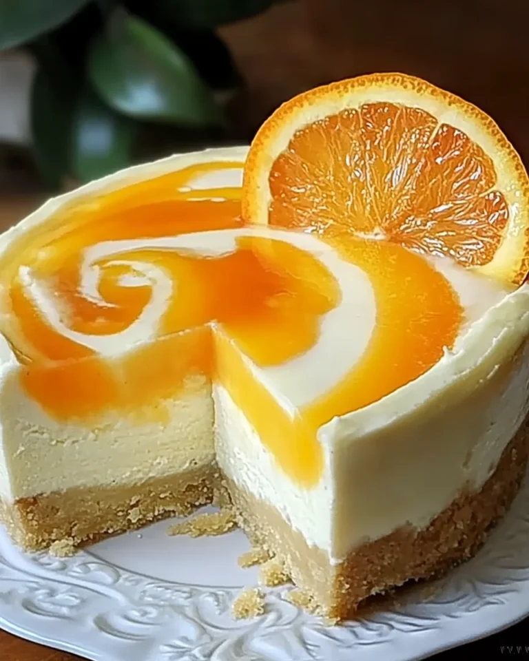 Pineapple Orange Swirl Cheesecake
