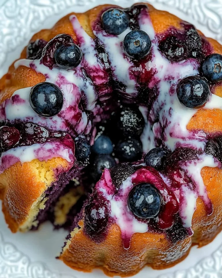 Blueberry Lemon Yogurt Cake with Blueberry Compote