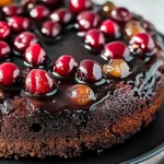 Chocolate Cherry Upside Down Cake 🍒🍫