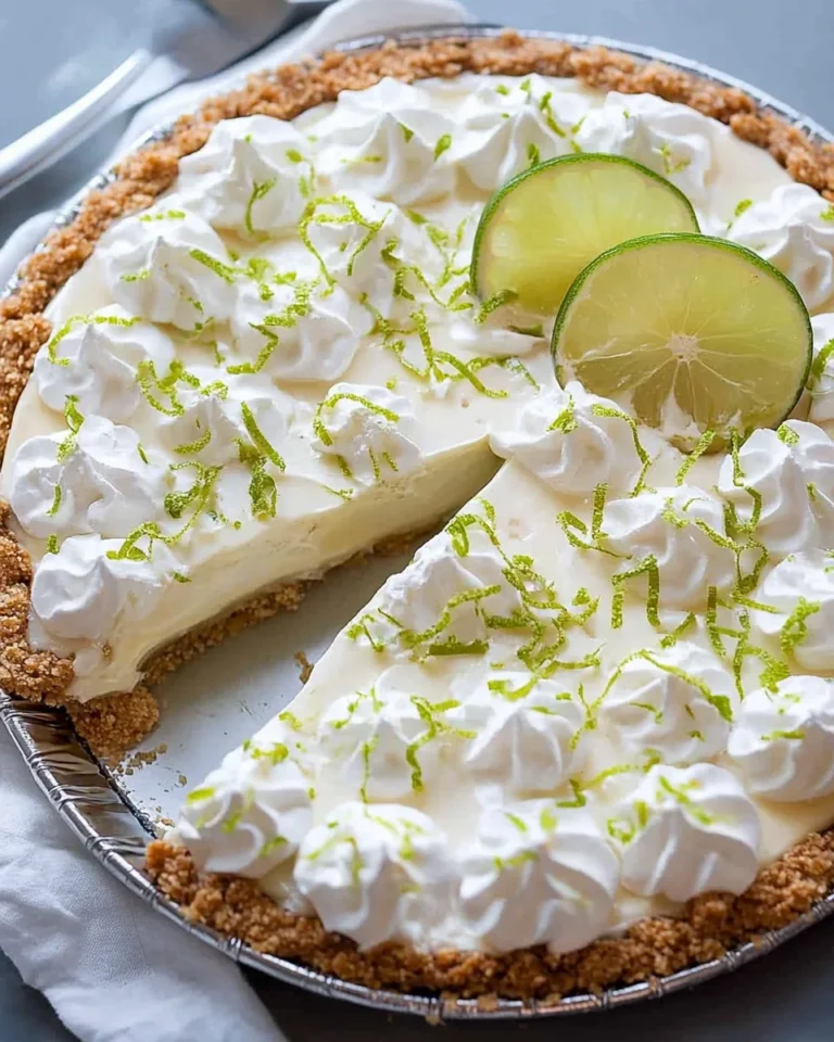 Margarita pie with a pretzel crust