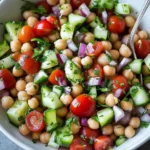 Marinated Chickpeas with Tomatoes and Cucumber