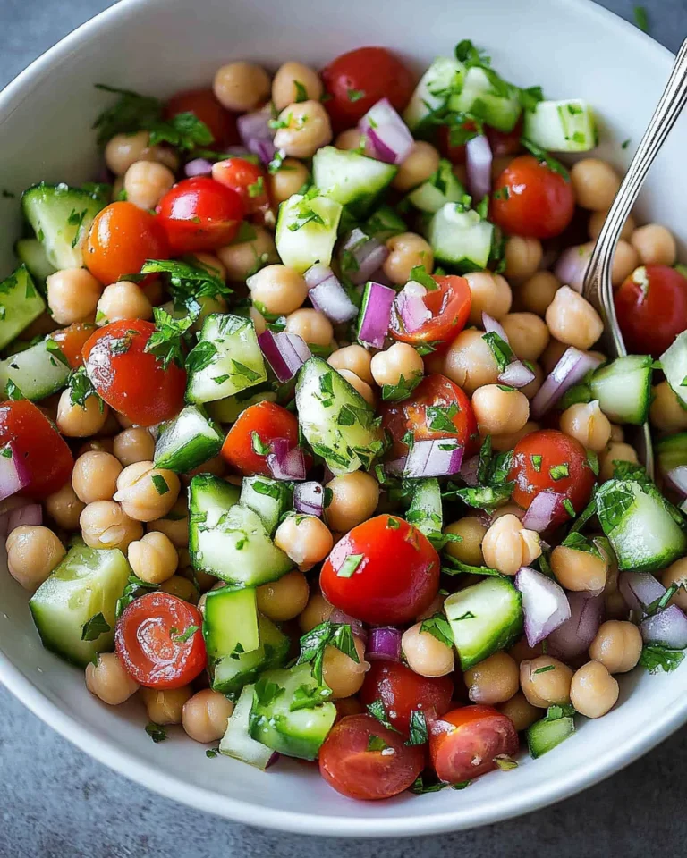 Marinated Chickpeas with Tomatoes and Cucumber