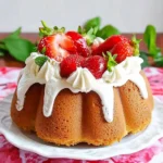 Strawberry bundt cake with swirl