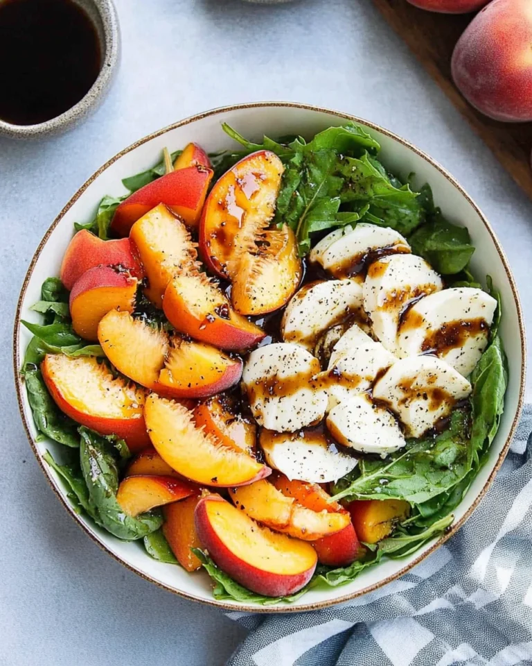 Summer Peach Balsamic Caprese Salad
