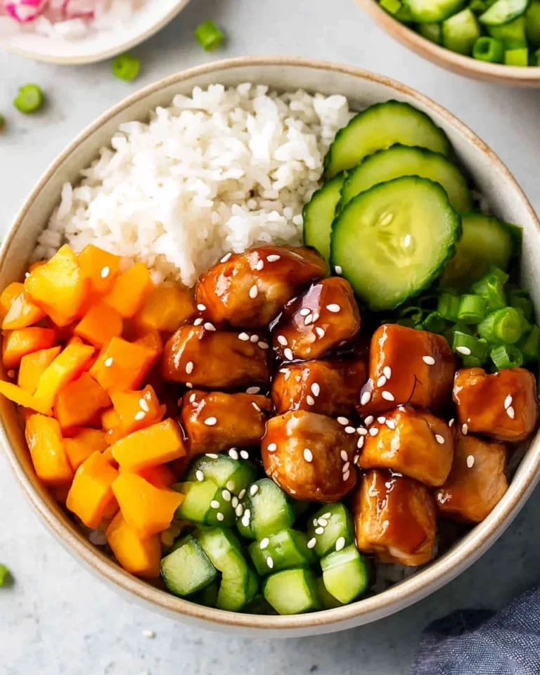 Teriyaki Chicken Poke Bowls