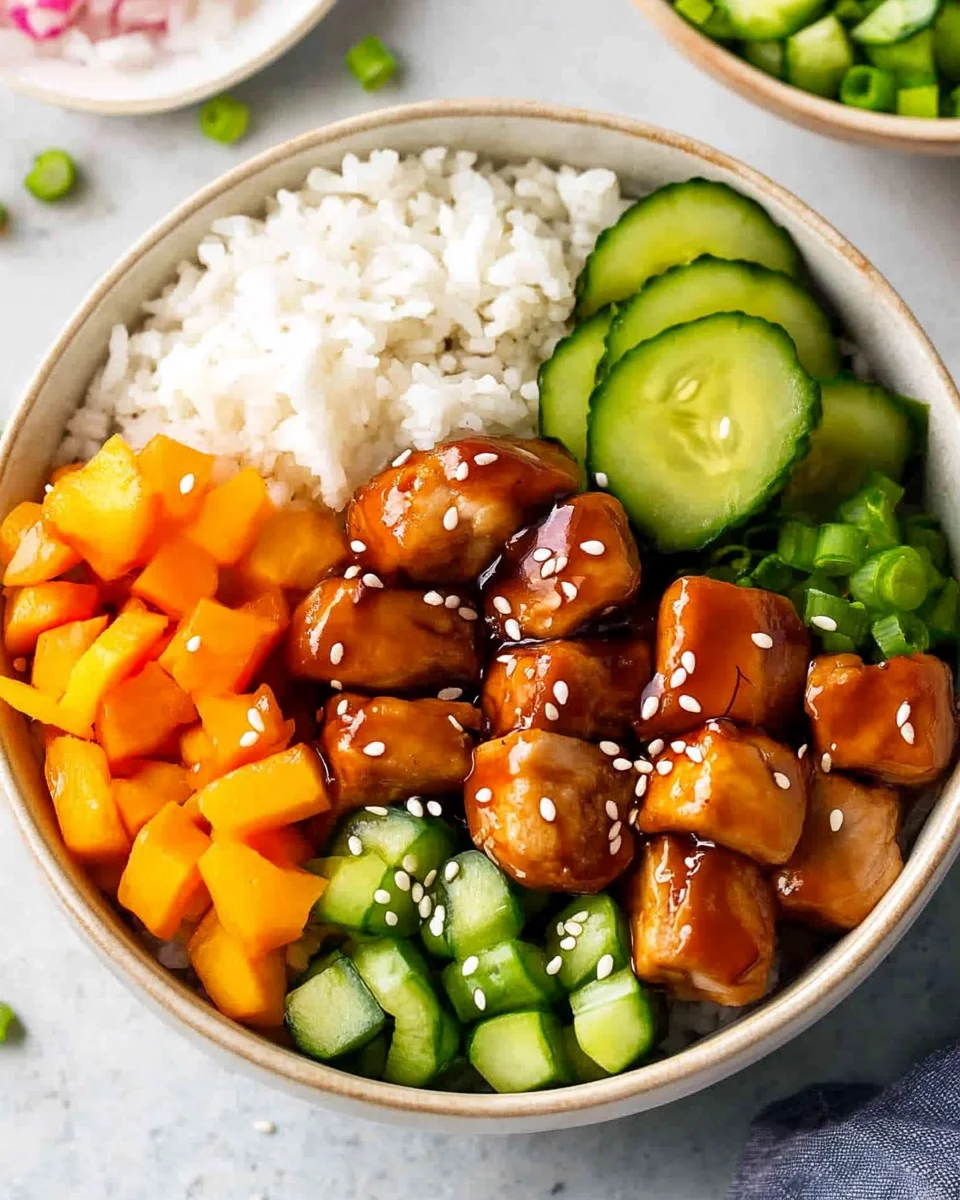Teriyaki Chicken Poke Bowls