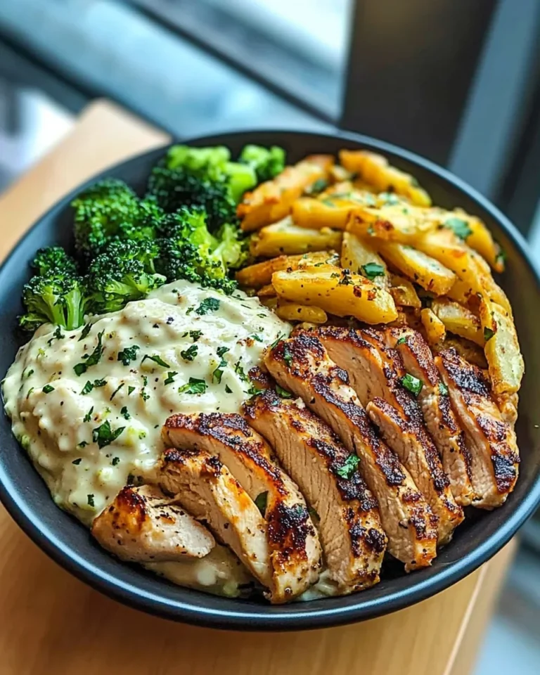 Avocado Greek Chicken Alfredo with Crispy Broccoli