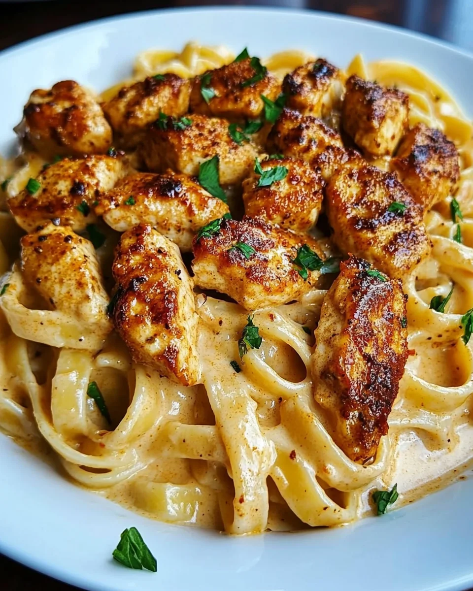 Cajun Chicken Pasta In Creamy Parmesan Garlic Sauce