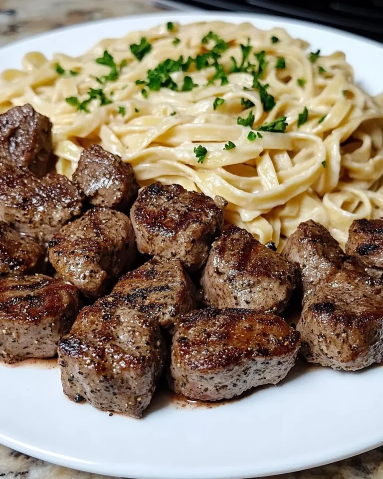 Cajun Spiced Steak Bites With Creamy Fettuccine Alfredo