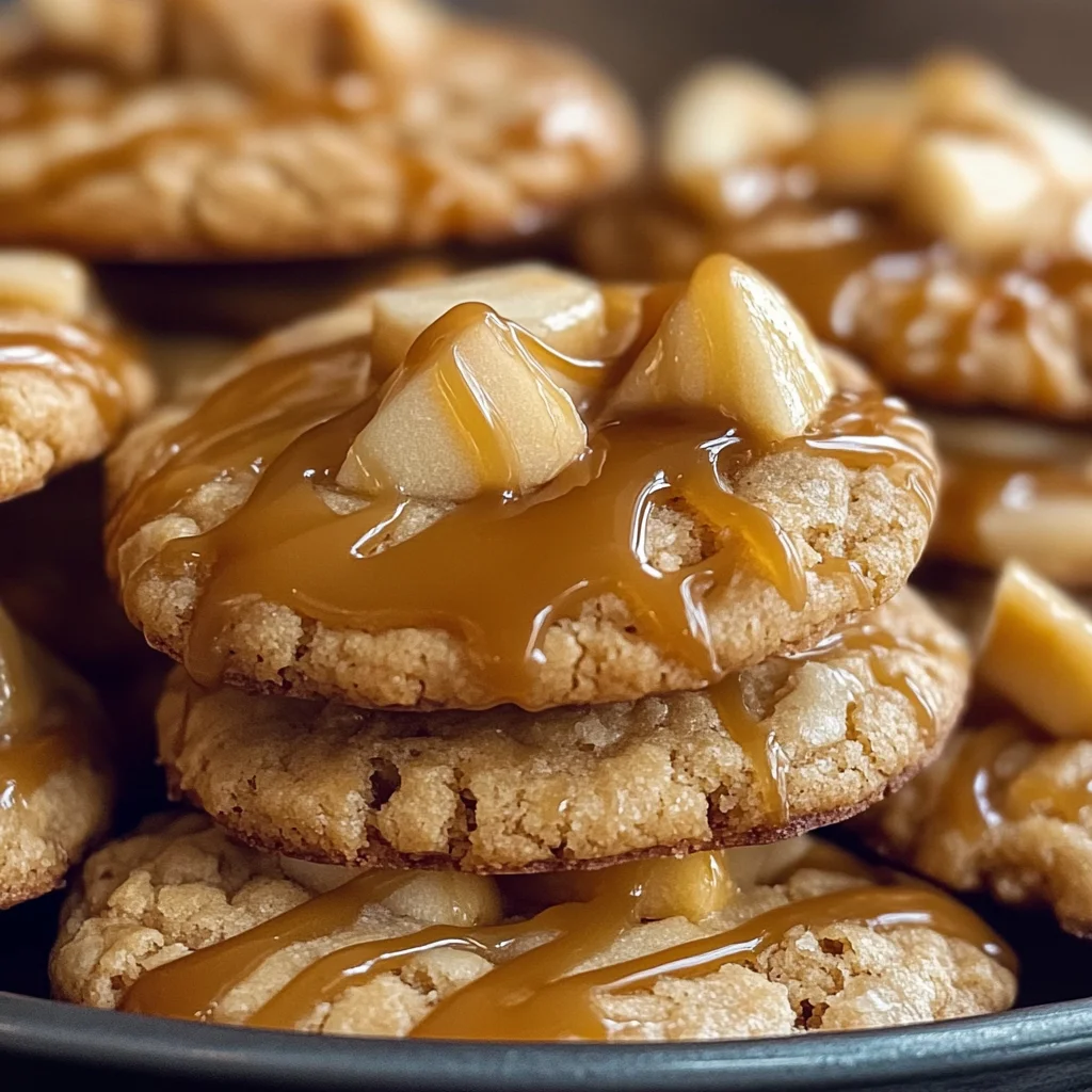 Caramel-Drizzled Apple Cinnamon Cookies
