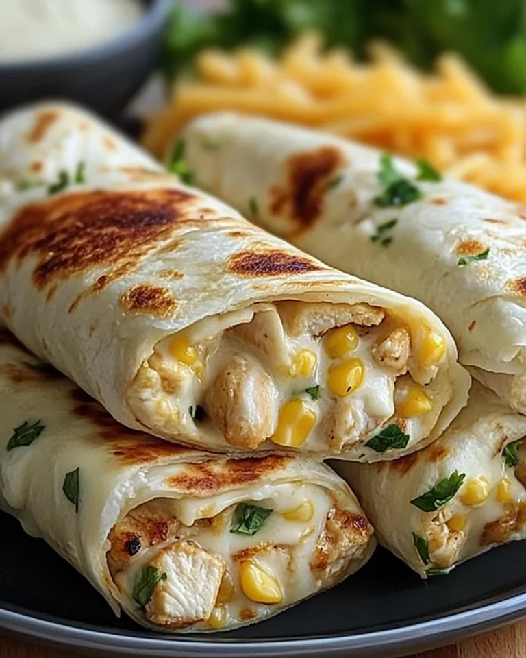 Cheesy Garlic Chicken Wraps
