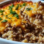 Cheesy Ground Beef Rice Casserole