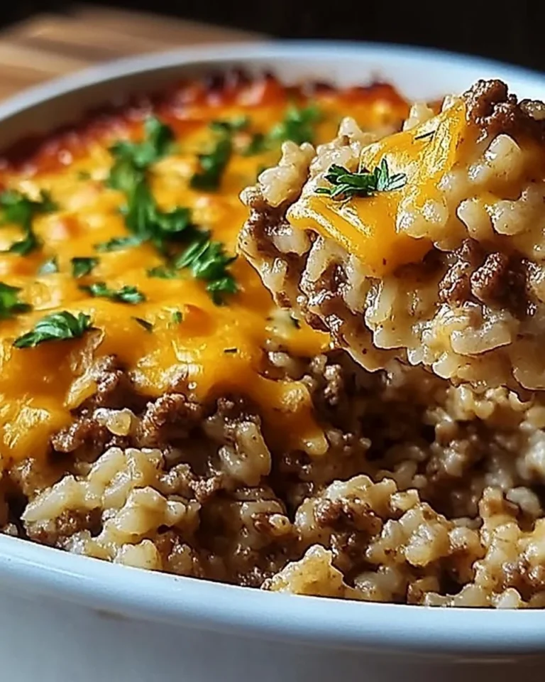 Cheesy Ground Beef Rice Casserole