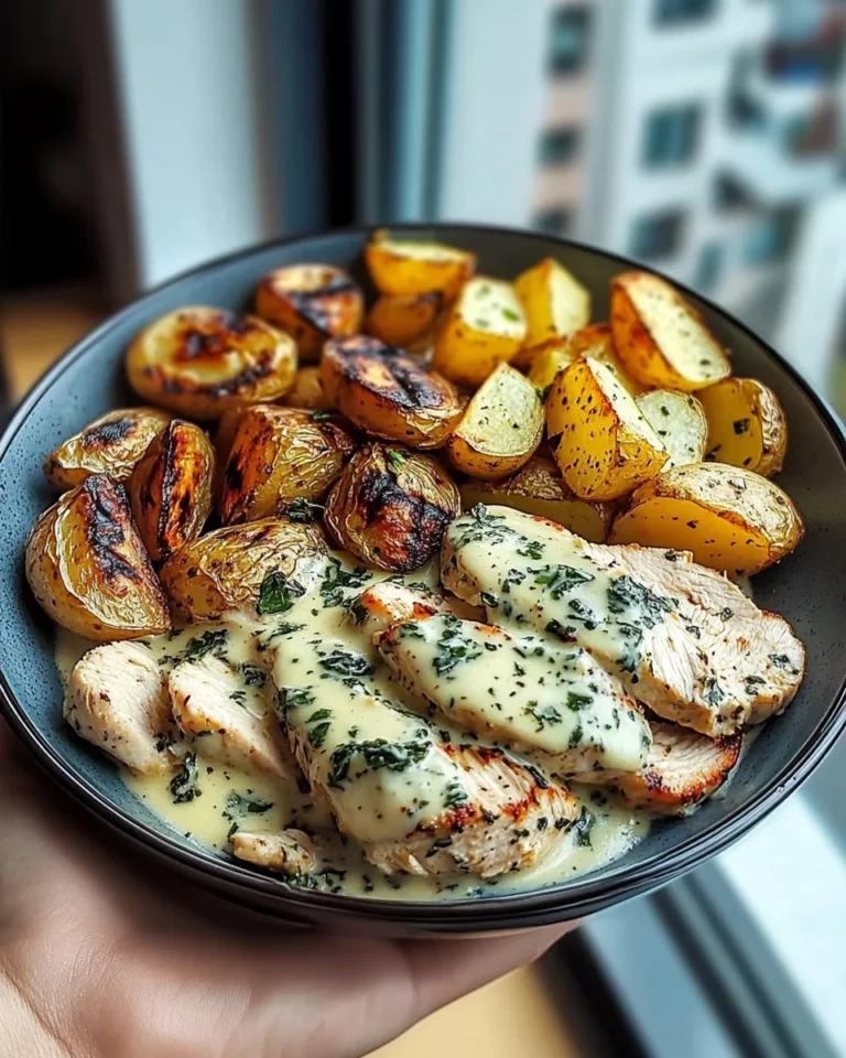 Chestnut Garlic Greek Chicken Alfredo with Sage Potatoes