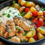 Coconut Garlic Chicken Stir-Fry Bowl with Crispy Potatoes