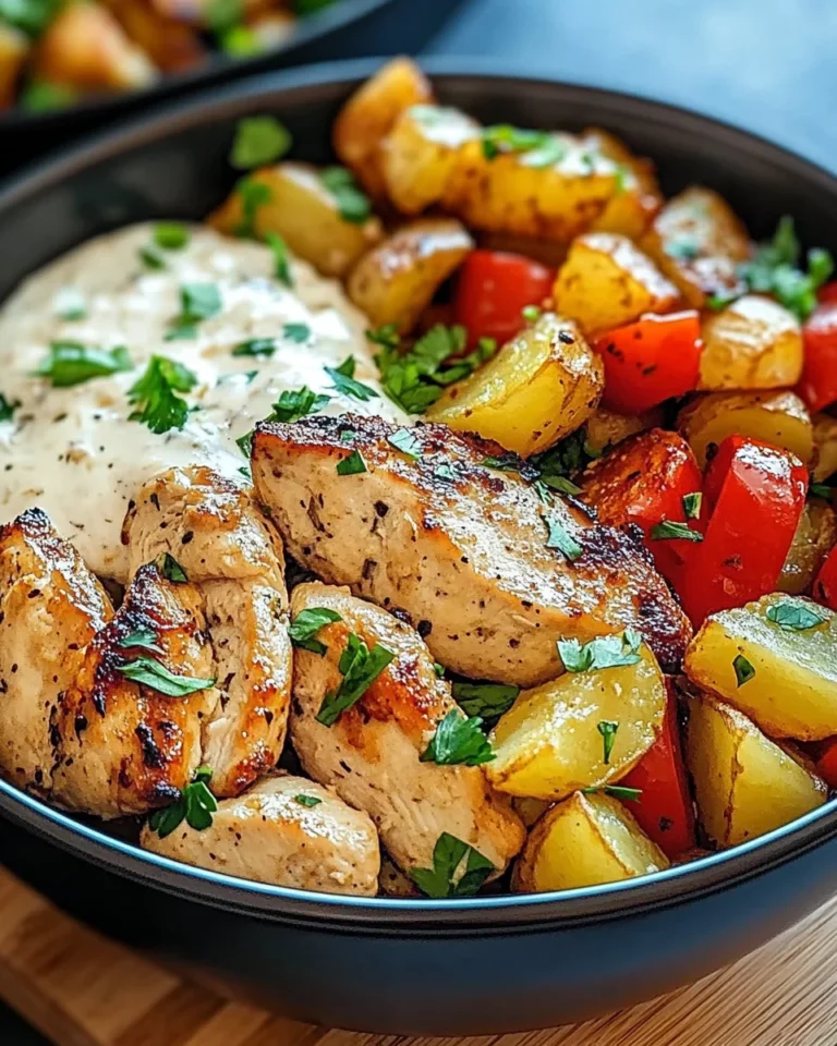 Coconut Garlic Chicken Stir-Fry Bowl with Crispy Potatoes