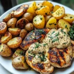 Coconut Garlic Greek Chicken with Roasted Potatoes