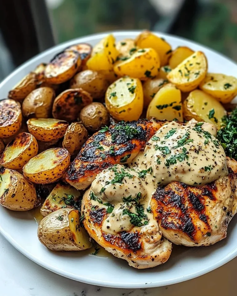 Coconut Garlic Greek Chicken with Roasted Potatoes
