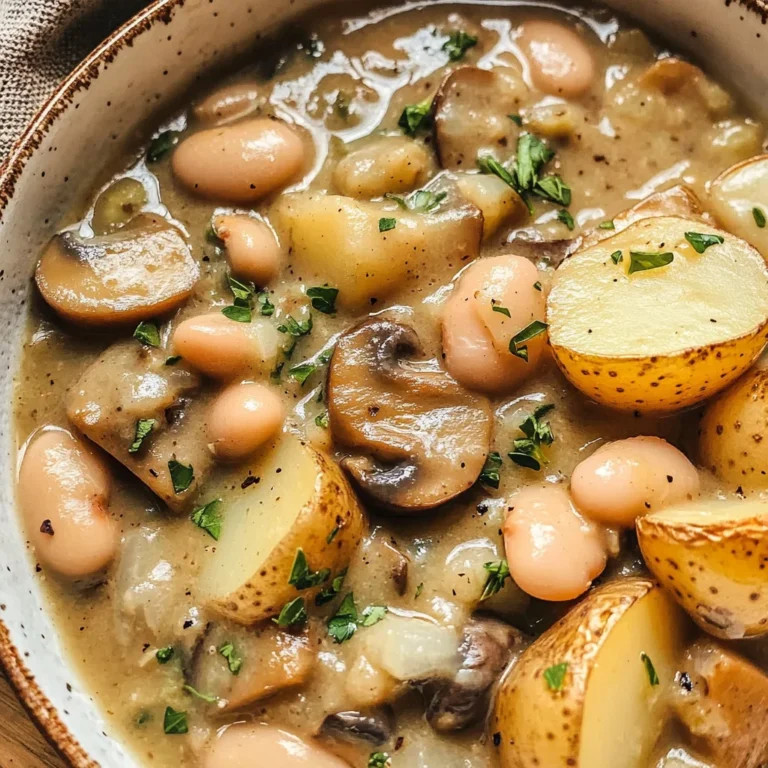 Cozy White Bean Mushroom Stew (Vegan)