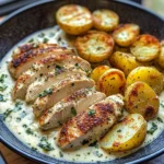 Creamy Lemon Herb Chicken Alfredo with Roasted Potatoes