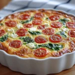 Crustless Spinach, Tomato & Feta Quiche