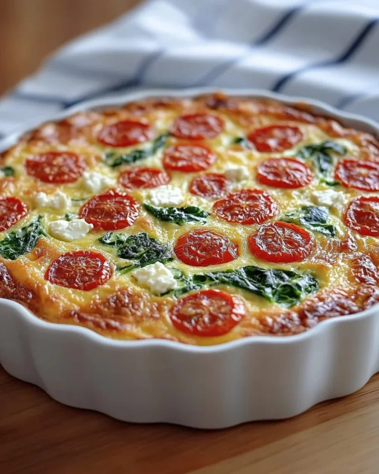 Crustless Spinach, Tomato & Feta Quiche