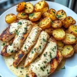 Double Parmesan Garlic Chicken Alfredo with Crispy Potatoes