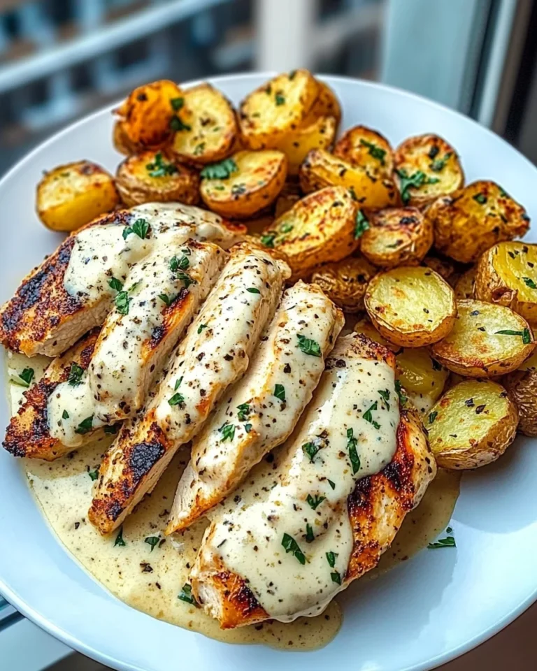 Double Parmesan Garlic Chicken Alfredo with Crispy Potatoes