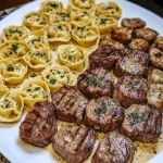 Garlic Butter Steak With Cheesy Alfredo Tortellini