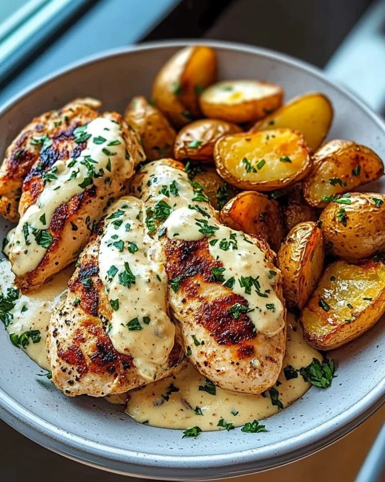 Greek Hot Honey Chicken Alfredo with Roasted Potatoes