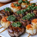 Grilled Surf & Turf Skewers with Chimichurri