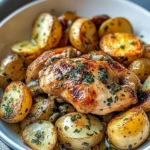 Hot Honey Garlic Chicken with Roasted Potatoes