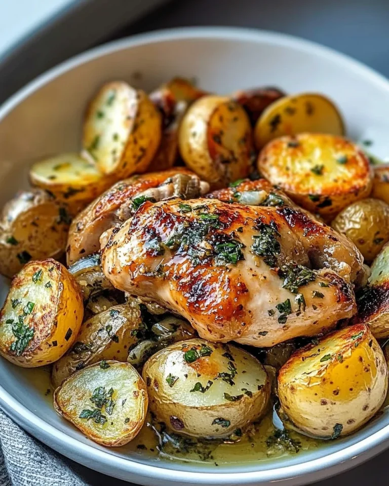 Hot Honey Garlic Chicken with Roasted Potatoes