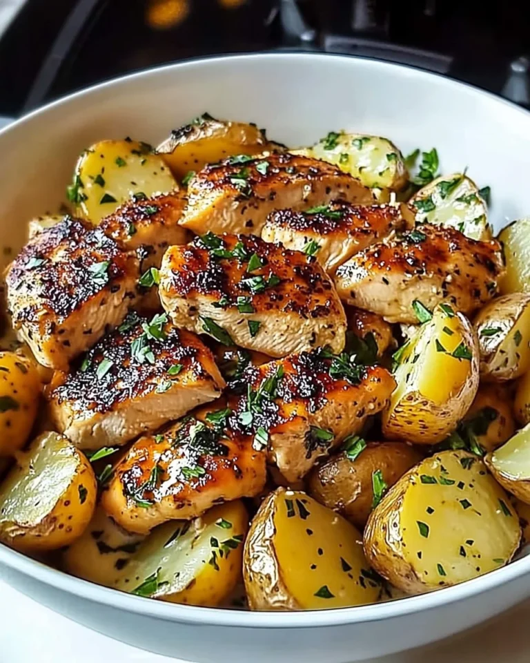 Hot Honey Greek Chicken Alfredo with Roasted Garlic Potatoes