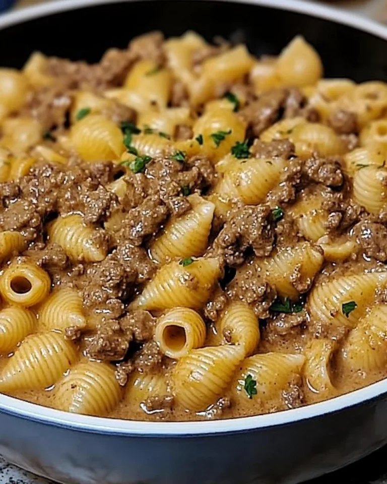 One-Pot Creamy Beef and Shells