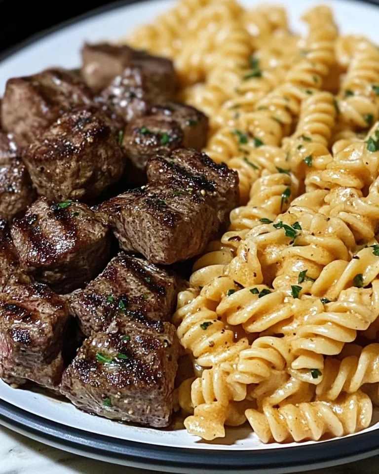 One-pan Steak Bites & Cheesy Garlic Butter Noodles