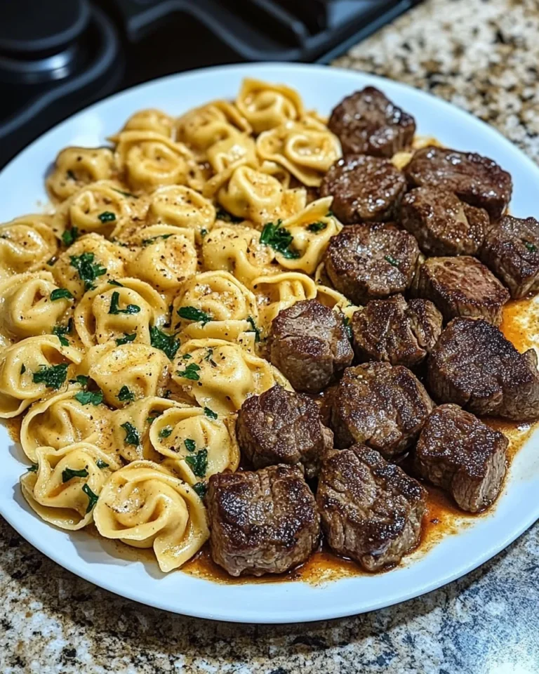 Smothered Steak Bites In Creamy Velveeta Tortellini