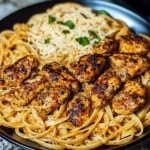 Spicy Cajun Chicken Linguine In Creamy Garlic Parmesan Sauce