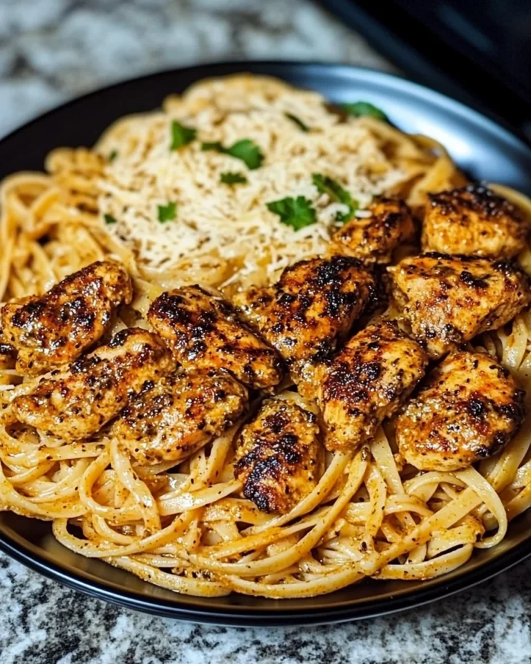 Spicy Cajun Chicken Linguine In Creamy Garlic Parmesan Sauce