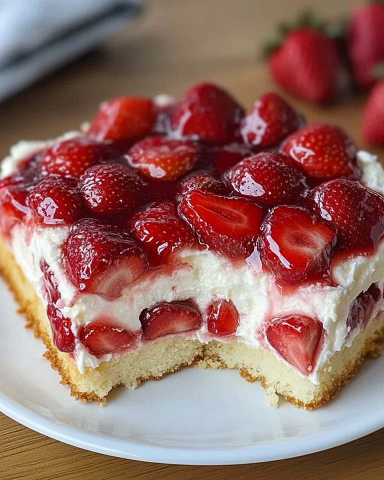 Strawberry Cheesecake Poke Cake