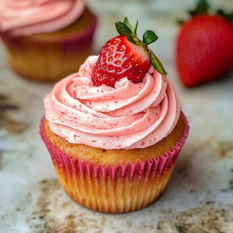 Strawberry Cupcakes with Strawberry Buttercream Frosting