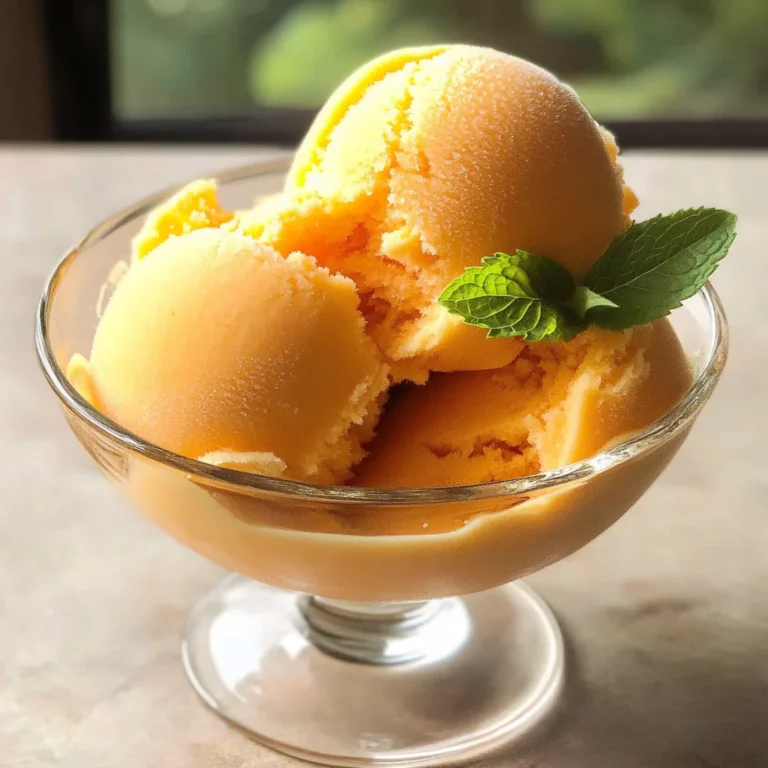 The Best Peach Sorbet Without Ice Cream Maker